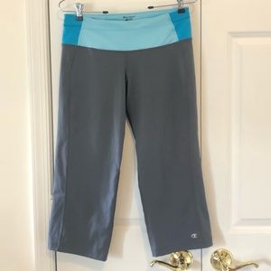 Champion | Crop Capri Workout Pants Gray and Blue Size Small